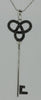 .17CT BLACK DIAMOND 14KT WHITE GOLD 3D KEY TO YOUR HEART LOVE FLOATING PENDANT