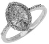 .62CT DIAMOND 14K WHITE GOLD 3D ROUND & BAGUETTE FLOWER MARQUISE SHAPE FUN RING