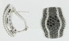 3.27CT WHITE & BLACK DIAMOND 14KT WHITE GOLD MULTI ROW CLIP ON HANGING EARRINGS