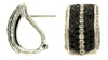WIDE 1.53CT WHITE & BLACK DIAMOND 14KT WHITE GOLD 3D MULTI ROW CLIP ON EARRINGS
