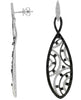 2.1CT WHITE & BLACK DIAMOND 14K WHITE GOLD 3D FILIGREE INFINITY HANGING EARRINGS