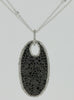 ESTATE 2.05CT WHITE & BLACK DIAMOND 14K WHITE GOLD OVAL BY THE YARD LOVE PENDANT