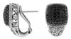 LARGE 1.24CT WHITE & BLACK DIAMOND 14KT WHITE GOLD 3D CLIP ON HANGING EARRINGS