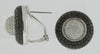 ESTATE 2.97CT WHITE & BLACK DIAMOND 14KT WHITE GOLD 3D CIRCULAR CLIP ON EARRINGS