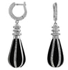 ESTATE .80CT DIAMOND & AAA ONYX 14KT WHITE GOLD 3D CLASSIC FUN HANGING EARRINGS