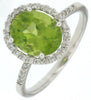 2.76CT DIAMOND & AAA PERIDOT 14KT WHITE GOLD OVAL & ROUND CLASSIC HALO FUN RING
