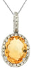 2.58CT DIAMOND & AAA CITRINE 14KT WHITE GOLD 3D OVAL & ROUND FLOATING PENDANT