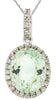 2.68CT DIAMOND & AAA GREEN AMETHYST 14K WHITE GOLD OVAL & ROUND FLOATING PENDANT