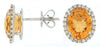 ESTATE 5.25CT DIAMOND & CITRINE 14KT WHITE GOLD CLASSIC OVAL HALO STUD EARRINGS