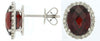 8.25CT DIAMOND & AAA GARNET 14KT WHITE GOLD 3D OVAL & ROUND HALO STUD EARRINGS
