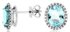 4.55CT DIAMOND & AAA AQUAMARINE 14KT WHITE GOLD CLASSIC OVAL HALO STUD EARRINGS