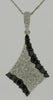 ESTATE .82CT WHITE & BLACK DIAMOND 14KT WHITE GOLD CLASSIC KITE FLOATING PENDANT