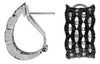 1.83CT WHITE & BLACK DIAMOND 14K WHITE GOLD 3D MULTI ROW ETOILE HANGING EARRINGS