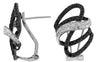 .93CT WHITE & BLACK DIAMOND 14K WHITE GOLD 3D LOVE KNOT CLIP ON HANGING EARRINGS