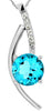 1.55CT DIAMOND & AAA BLUE TOPAZ 14KT WHITE GOLD SEMI INFINITY FLOATING PENDANT
