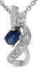 ESTATE .28CT DIAMOND & AAA SAPPHIRE 14K WHITE GOLD OVAL & ROUND INFINITY PENDANT