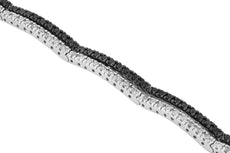 1.70CT WHITE & BLACK DIAMOND 14K WHITE GOLD 3D CLASSIC 2 ROW FUN TENNIS BRACELET