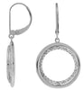 .45CT DIAMOND 14KT WHITE GOLD 3D CLASSIC CIRCULAR LEVERBACK HANGING EARRINGS