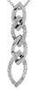 .22CT DIAMOND 14KT WHITE GOLD 3D MULTI LEAF LOVE KNOT TEAR DROP FLOATING PENDANT
