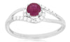 ESTATE .57CT DIAMOND & AAA RUBY 14KT WHITE GOLD 3D CLASSIC LOVE KNOT FUN RING