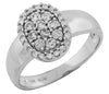 ESTATE .45CT DIAMOND 14KT WHITE GOLD 3D CLASSIC CLUSTER OVAL FUN RING