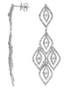 ESTATE 2.80CT DIAMOND 14KT WHITE GOLD MULTI LEAF TEAR DROP FUN HANGING EARRINGS