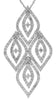 ESTATE 1.10CT DIAMOND 14KT WHITE GOLD 3D DOUBLE MULTI LEAF FLOATING PENDANT