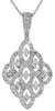 ESTATE .63CT DIAMOND 14KT WHITE GOLD 3D FLOWER INFINITY FILIGREE LOVE PENDANT