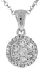 ESTATE .40CT DIAMOND 14KT WHITE GOLD CLUSTER FLOWER HALO STAR FLOATING PENDANT