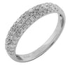 ESTATE .50CT DIAMOND 14KT WHITE GOLD 3D THREE ROW SEMI ETERNITY ANNIVERSARY RING