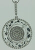 10.56CT DIAMOND & AAA WHITE TOPAZ 14KT WHITE GOLD CIRCULAR FUN FLOATING PENDANT