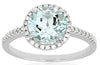 1.91CT DIAMOND & AAA AQUAMARINE 14KT WHITE GOLD ROUND HALO CLASSIC FUN RING