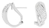 ESTATE .35CT DIAMOND 14KT WHITE GOLD 3D MULTI ROW LEAF CLIP ON HANGING EARRINGS