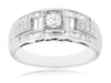 ESTATE .55CT ROUND AND BAGUETTE DIAMOND 14KT WHITE GOLD 3D MULTI HEART LOVE RING