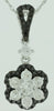 .77CT WHITE & BLACK DIAMOND 14KT WHITE GOLD 3D CLASSIC FLOWER FLOATING PENDANT
