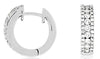 ESTATE 0.65CT DIAMOND 14KT WHITE GOLD CLASSIC 3 ROW CHANNEL HUGGIE HOOP EARRINGS