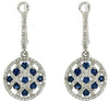 1.2CT DIAMOND & AAA SAPPHIRE 14KT WHITE GOLD CRISS CROSS ETOILE HANGING EARRINGS