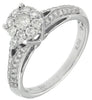 ESTATE .72CT DIAMOND 14KT WHITE GOLD 3D CLUSTER FLOWER CLASSIC FRIENDSHIP RING