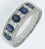 1.49CT DIAMOND & SAPPHIRE 14K WHITE GOLD ROUND & OVAL 5 STONE ANNIVERSARY RING