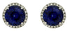 2.35CT DIAMOND & AAA SAPPHIRE 14KT WHITE GOLD ROUND CLASSIC HALO STUD EARRINGS