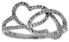 ESTATE .31CT DIAMOND 14KT WHITE GOLD 3D DOUBLE HEART LOVE KNOT FUN RING