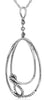 ESTATE 0.13CT DIAMOND 14KT WHITE GOLD INFINITY DOUBLE OVAL LOVE KNOT FUN PENDANT