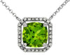 ESTATE 2.14CT DIAMOND & AAA PERIDOT 14K WHITE GOLD CUSHION OCTAGON LOVE NECKLACE