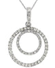 .45CT DIAMOND 14KT WHITE GOLD 3D CLASSIC DOUBLE CIRCLE OF LIFE FLOATING PENDANT