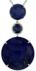 ESTATE LARGE 44.57CT DIAMOND & AAA LAPIS 14KT WHITE GOLD 3D CIRCULAR FPENDANT