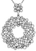1.60CT DIAMOND 14KT WHITE GOLD 3D MULI BEZEL ETOILE FLOWER HANDCRAFTED NECKLACE
