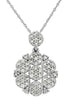ESTATE .52CT DIAMOND 14KT WHITE GOLD 3D MULTI CLUSTER FLOWER LOVE PENDANT