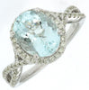 2.30CT DIAMOND & AAA AQUAMARINE 14KT WHITE GOLD OVAL & ROUND INFINITY LOVE RING