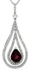 2.42CT DIAMOND & AAA RHODOLITE 14KT WHITE GOLD DOUBLE TEAR DROP FLOATING PENDANT