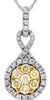 .59CT WHITE & FANCY YELLOW DIAMOND 14K TWO TONE GOLD 3D CLUSTER INFINITY PENDANT